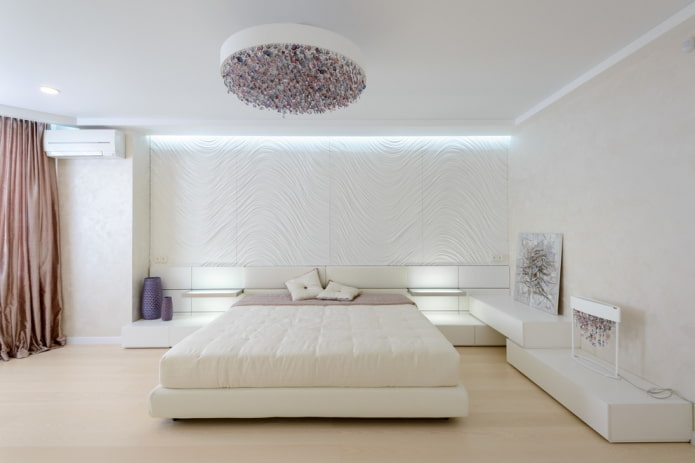 hoàn thiện phòng ngủ với tông màu trắng