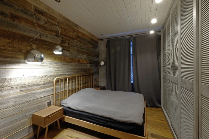 sypialnia w stylu loftu w Chruszczow