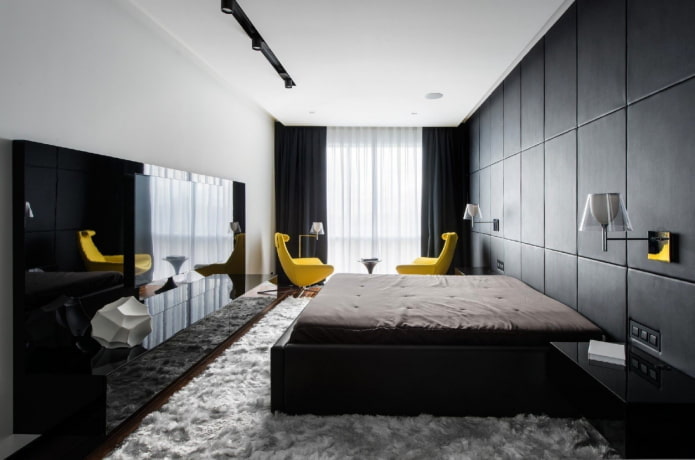 smalt soveværelse værelse i moderne stil