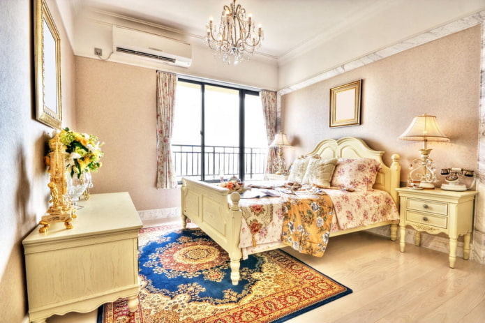 nội thất phòng ngủ màu be theo phong cách Provence