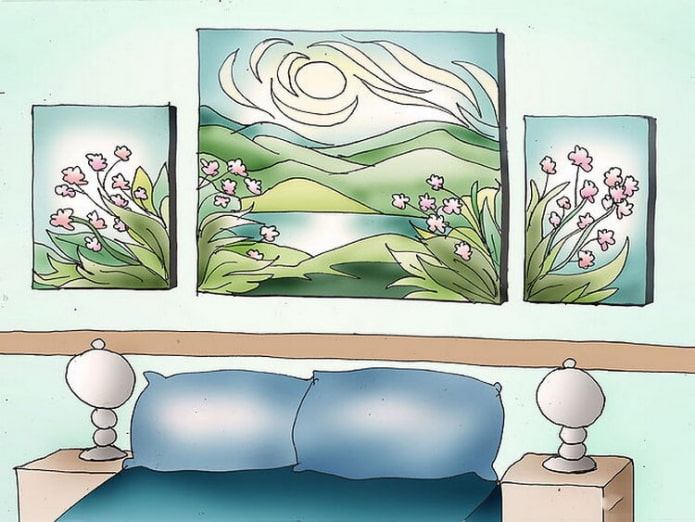 ציורים בחדר השינה בפנג שואי