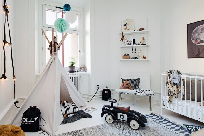 chambre d'enfant pour tout-petit dans un style scandinave