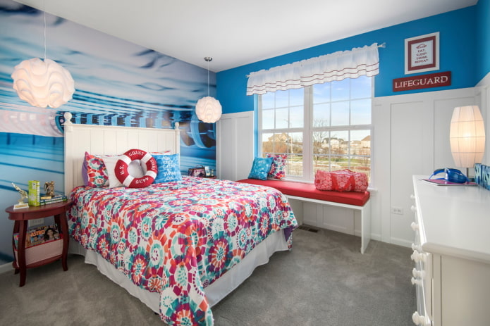 interior dormitor adolescent în stil nautic