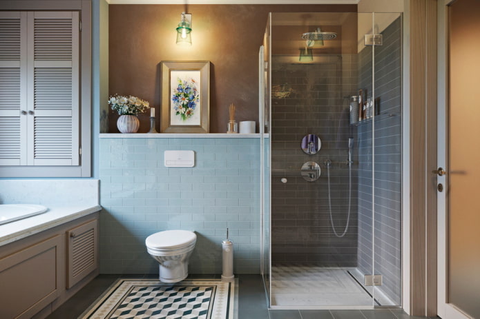 kombinuoto vonios kambario interjero dizainas