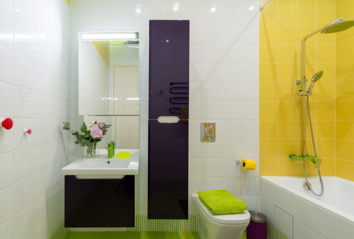עיצוב פנים של חדר אמבטיה משולב