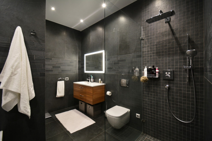 kleurontwerp van de badkamer in de stijl van minimalisme