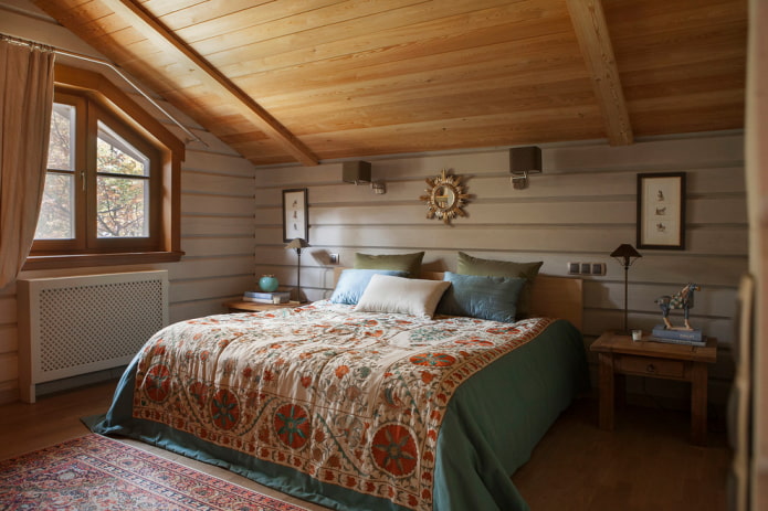 tekstylia i wystrój w sypialni w stylu wiejskim
