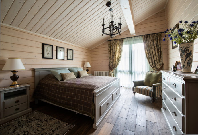 גימור חדר השינה בסגנון כפרי