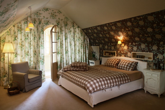 hàng dệt may và trang trí trong phòng ngủ theo phong cách đồng quê