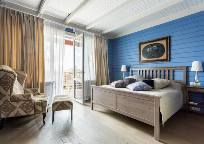 soveværelse farveskema i rustik landlig stil