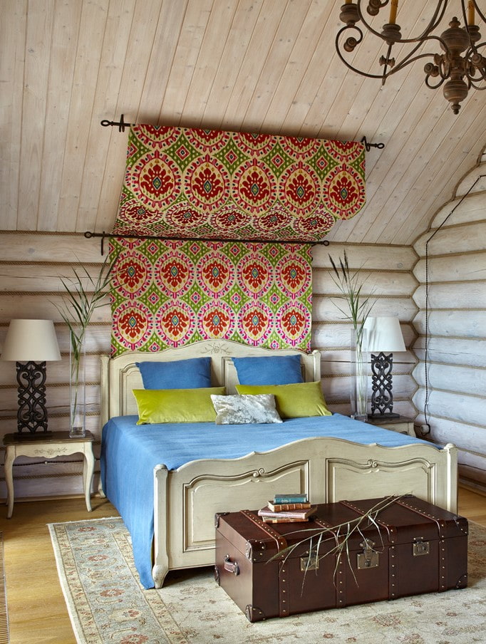 interior design rustico della camera da letto