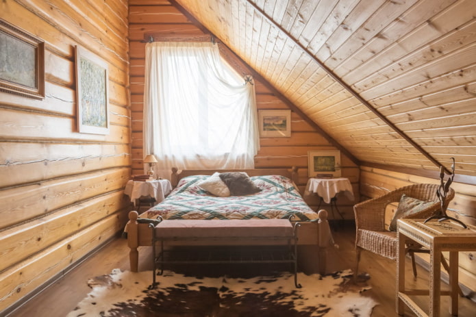 interior design rustico della camera da letto