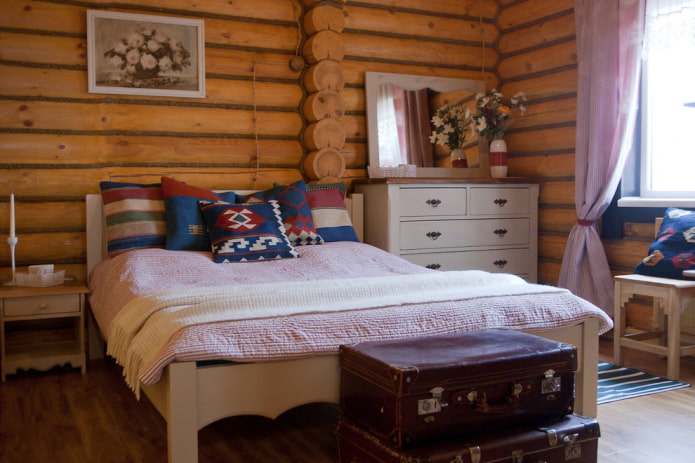 селски интериорен дизайн на спалня