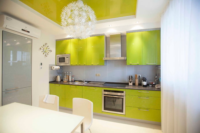 hiasan dapur dengan warna hijau