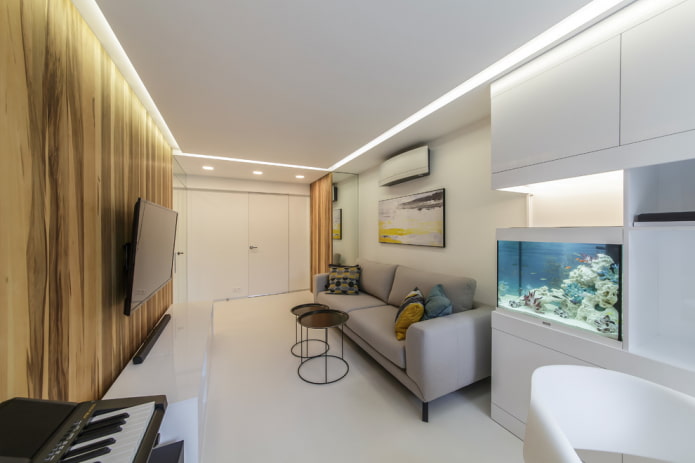 интериор на апартамент с аквариум