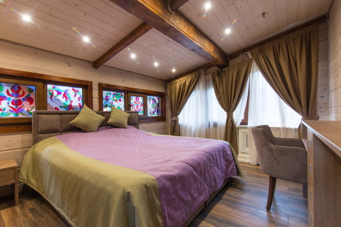 textiel in de slaapkamer in rustieke stijl