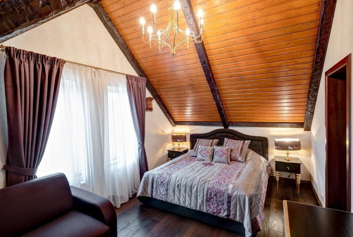illuminazione in camera da letto in stile rustico