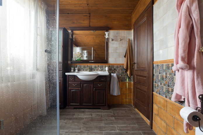 design del bagno rustico