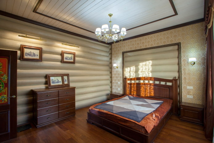 verlichting in de slaapkamer in rustieke stijl