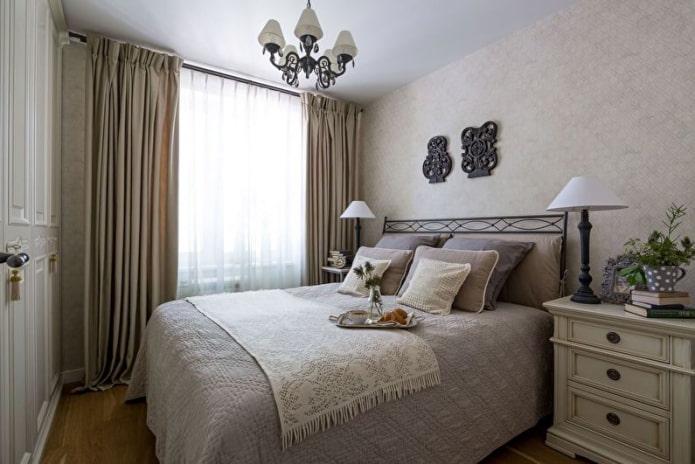 bilik tidur kecil dalam gaya provence
