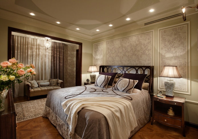 interior design di una camera da letto abbinata a una loggia