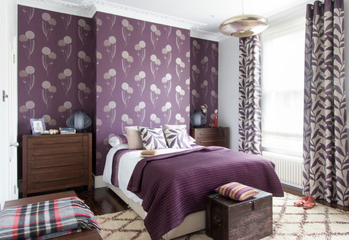 viimeistely violetti makuuhuone