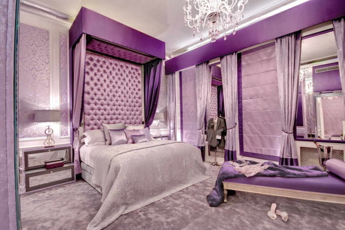 reka bentuk dalaman bilik tidur ungu