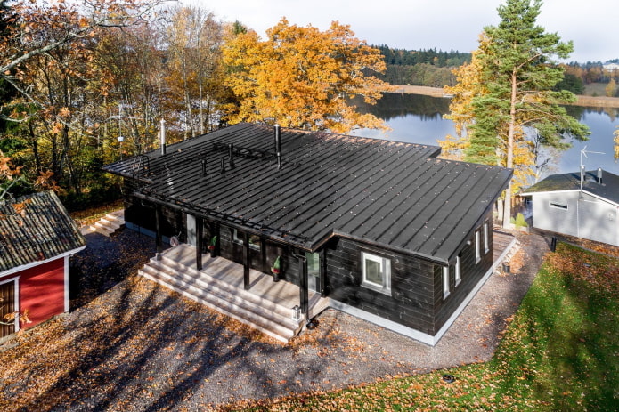 rifinire il tetto della casa in stile scandinavo
