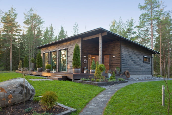 krajinný dizajn domu v škandinávskom štýle