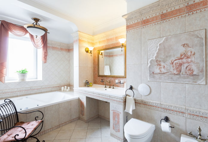 Viduržemio jūros stiliaus vonios kambario dizainas