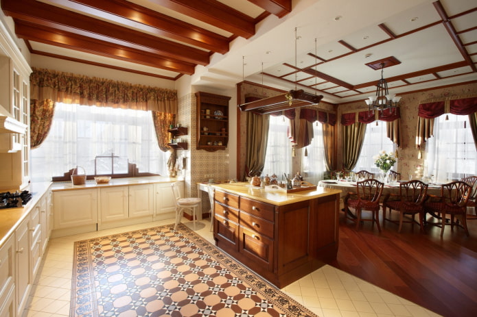 virtuves telpas apdare angļu stilā