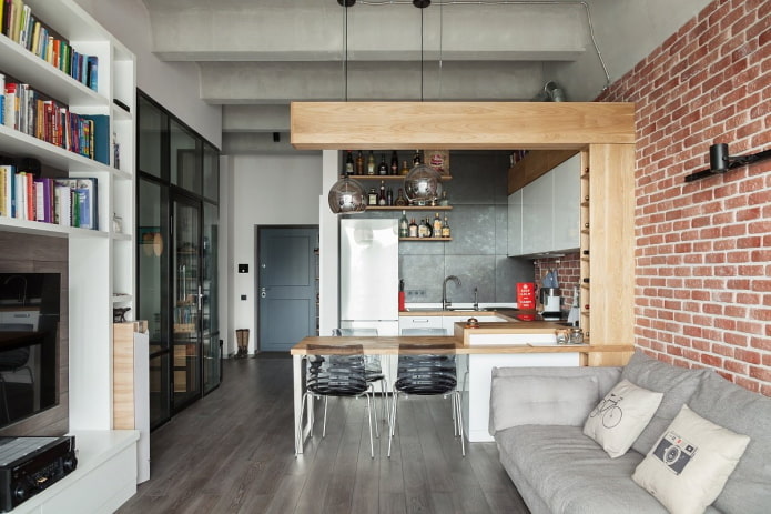cuisine-salon style loft