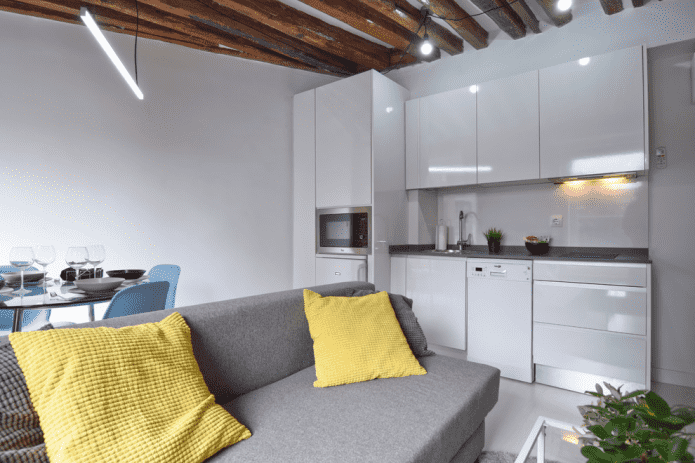 design cucina-soggiorno 15 quadrati