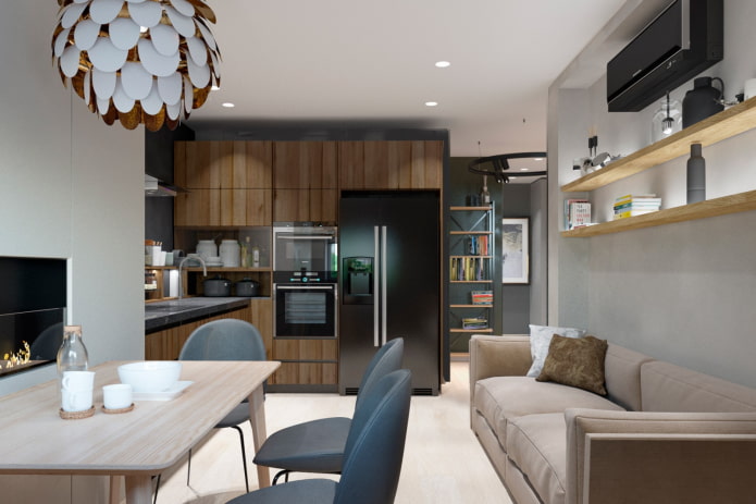 mutfak-oturma odası tasarımı 15 kare