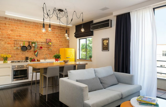 design interiéru kuchyně a obývacího pokoje