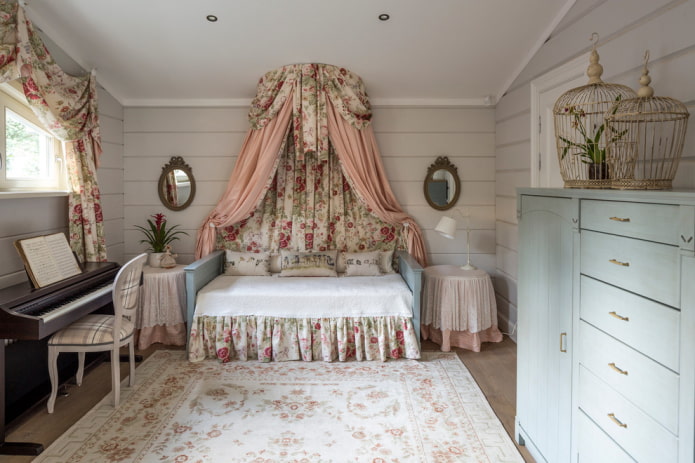 tekstylia i wystrój w dziecięcej sypialni w stylu prowansalskim