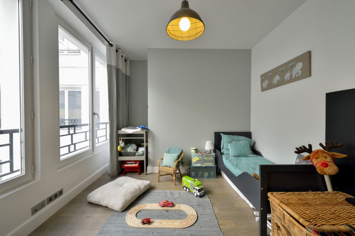 disseny d'habitacions infantils de color gris clar