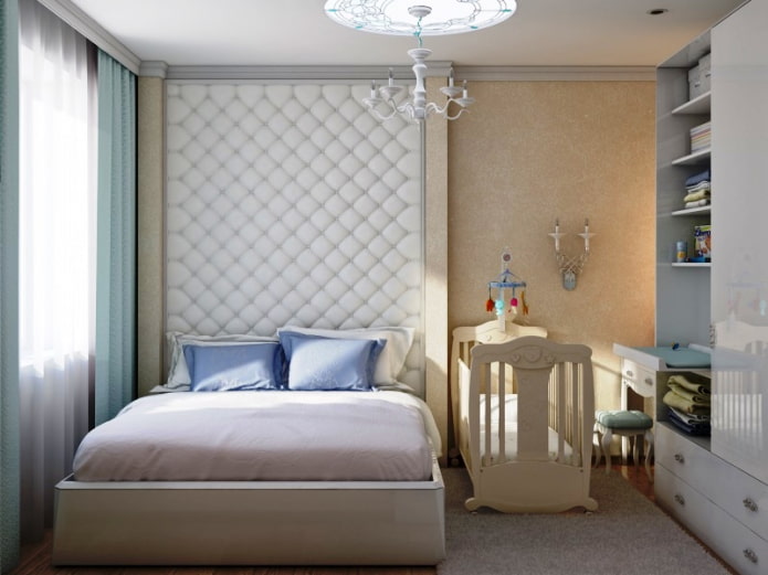vizualno zoniranje kombinirane spavaće sobe i vrtića