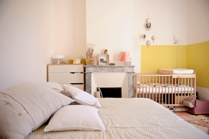 подреждане на мебели в интериора на спалнята-детска стая