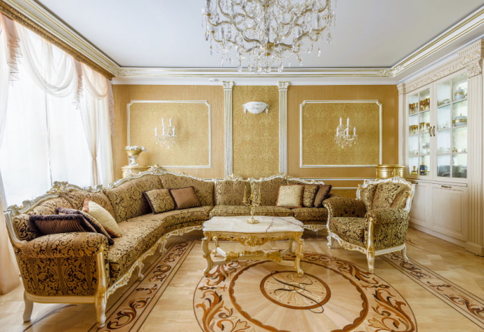 design del soggiorno in stile classico