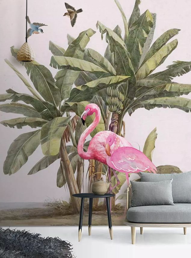gambar dengan flamingo