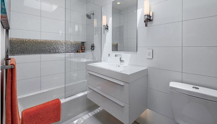 minimalistisk stil i det indre af badeværelset