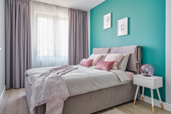combinazione di colori degli interni della camera da letto a Krusciov