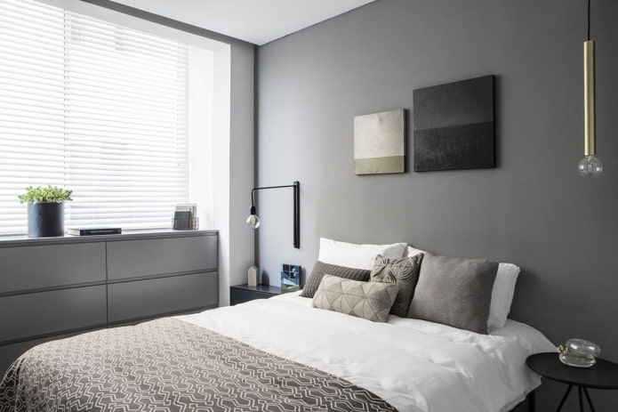 camera da letto nello stile del minimalismo a Krusciov