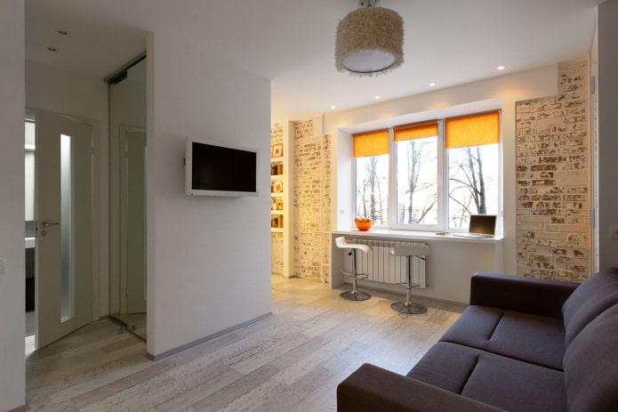 reurbanització d'un apartament d'una habitació a Khrusxov