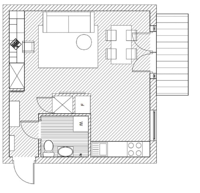 reamenajarea unui apartament cu o cameră în Hrușciov