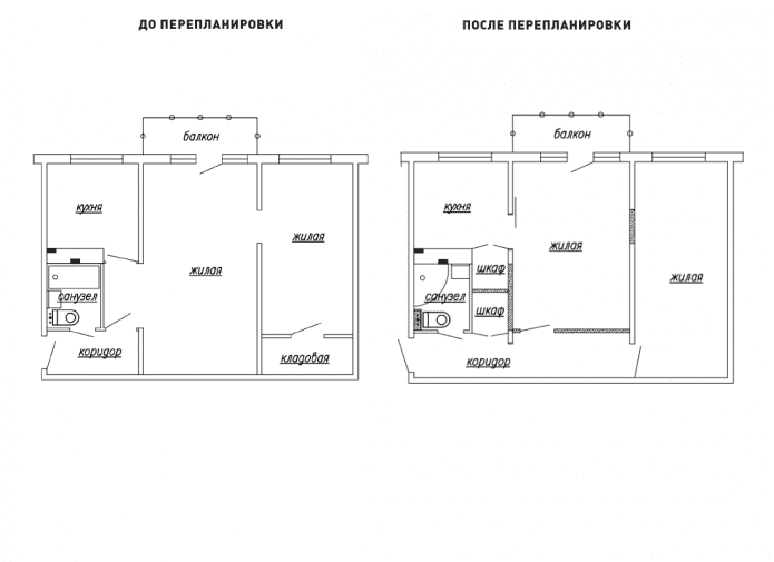 פיתוח מחדש של דירת שני חדרים בחרושצ'וב