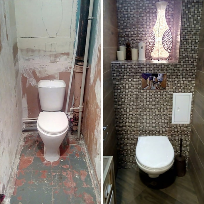 Kuvia ennen ja jälkeen wc: n korjauksen
