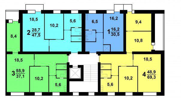 plan d'étage Khrouchtchev série 447-c47