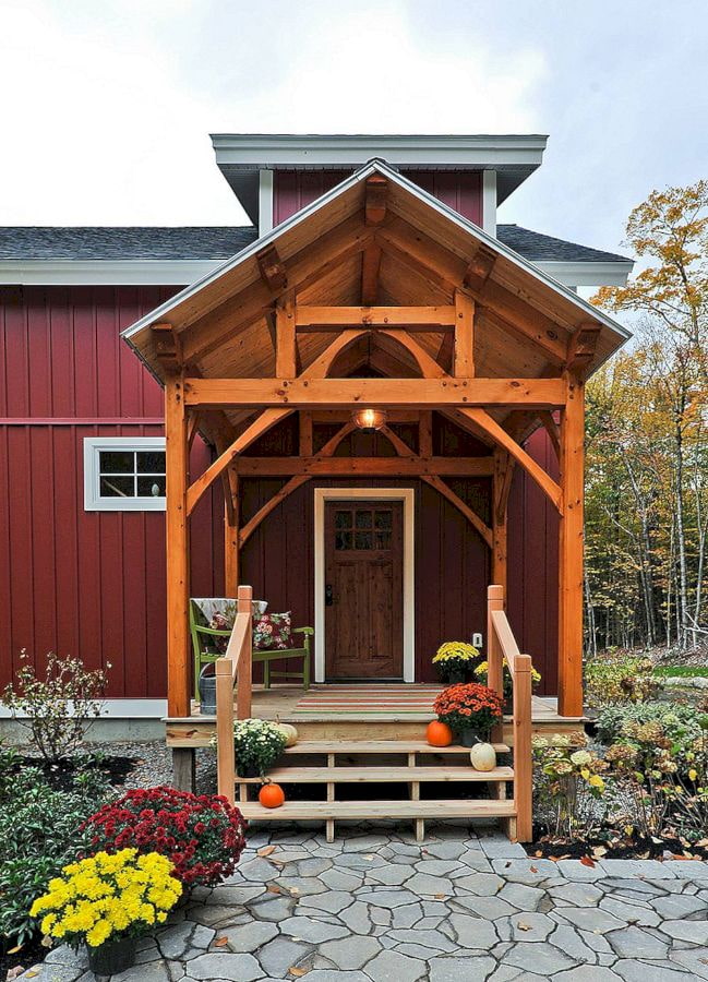 casa con portico in legno